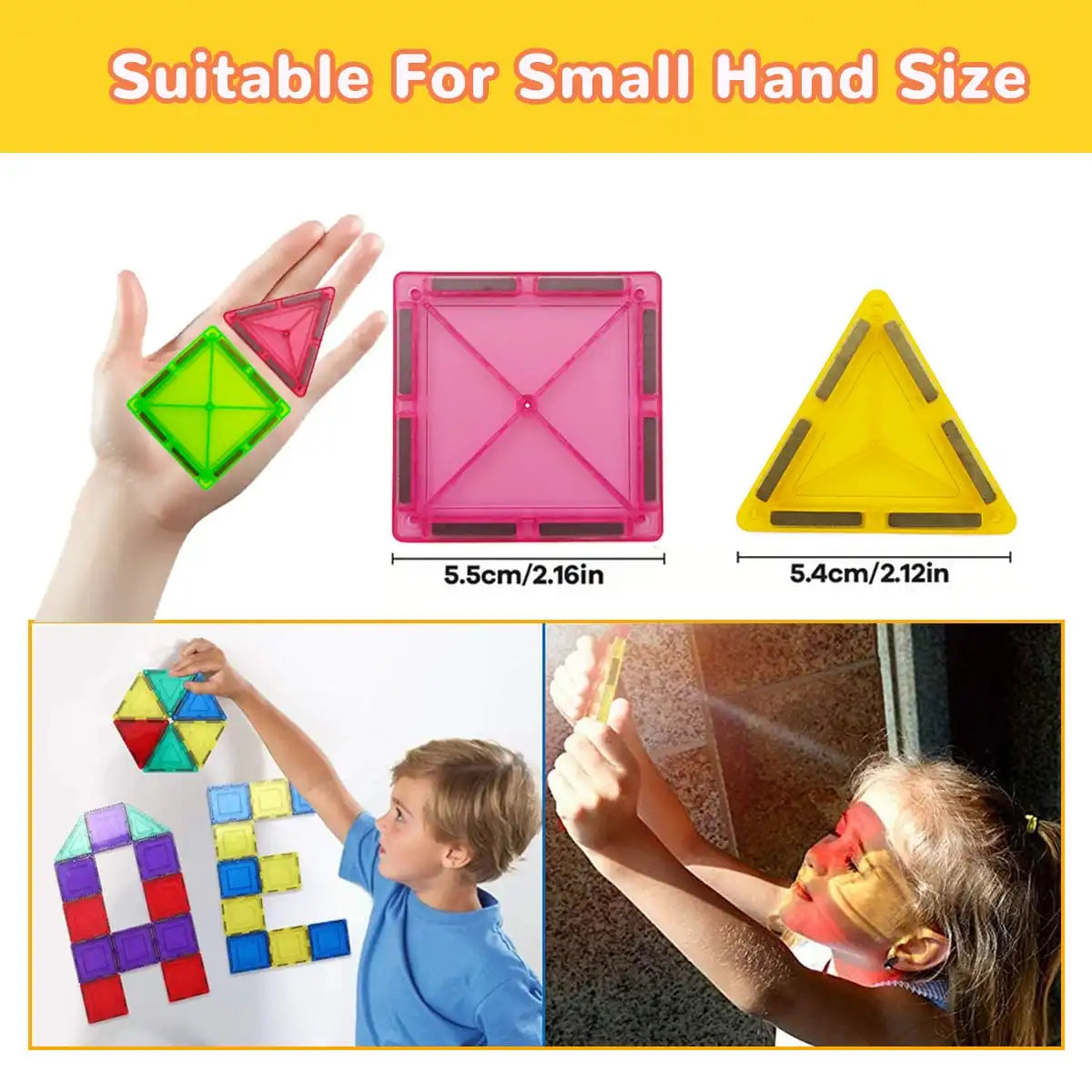 Magnetic Building Blocks | Small Size | Plastic Construction Toy | Ages 4 to 6