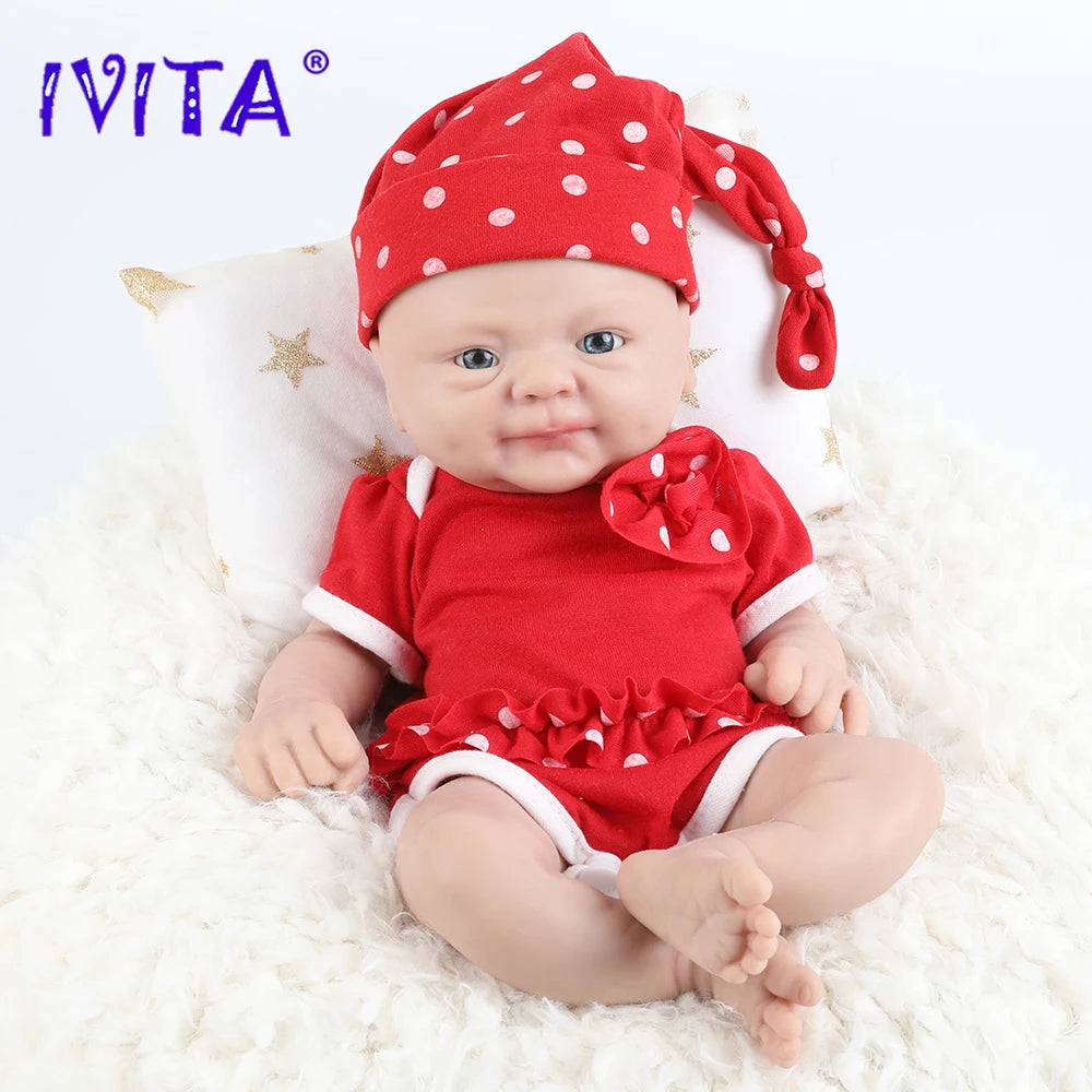 IVITA 14" 1.5kg Realistic Full Body Silicone Reborn Doll "Coco" - Lifelike Baby Girl Toy for Kids and Collectors by ToylandEU