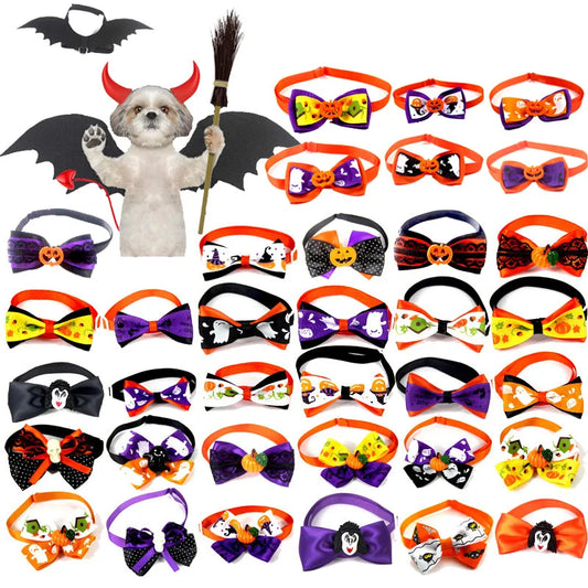 Halloween Pet Costume Set - Colorful Bow Tie & Bat Wings for Dogs/Cats