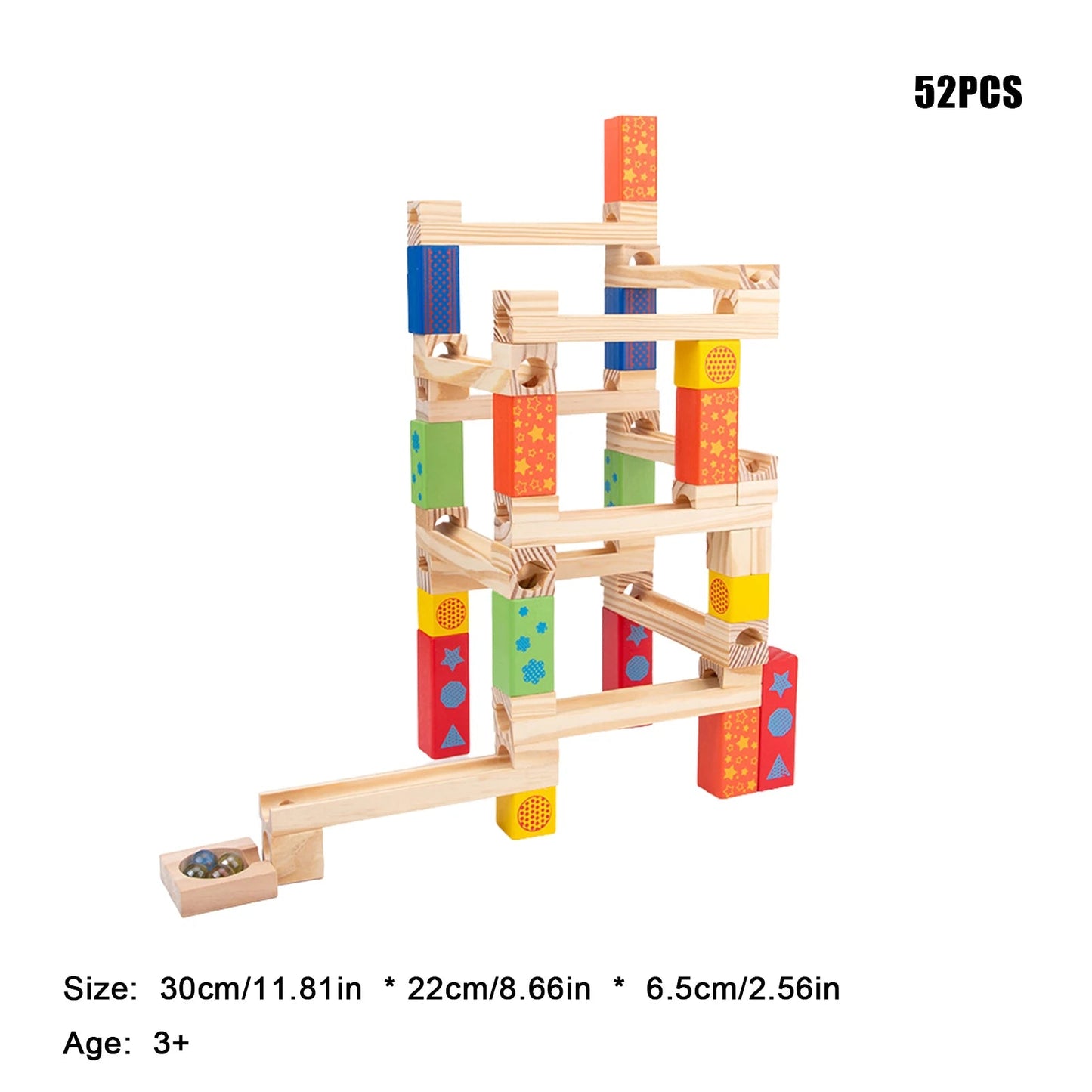 Wooden Marble Race Track Game Marble Runs Toy Construction Building