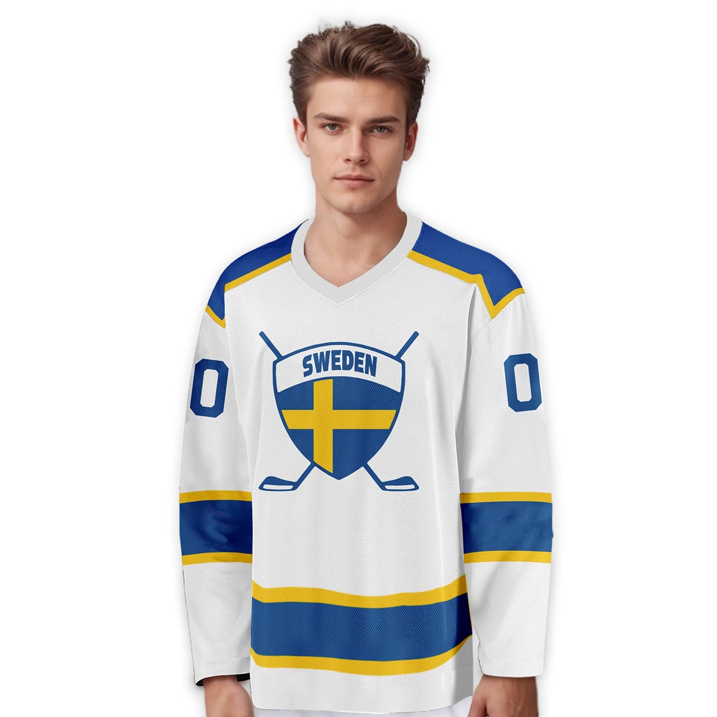 Personalized Sweden Ice Hockey Jersey - Customizable Sports Gift for Men, Women, Youth & Kids