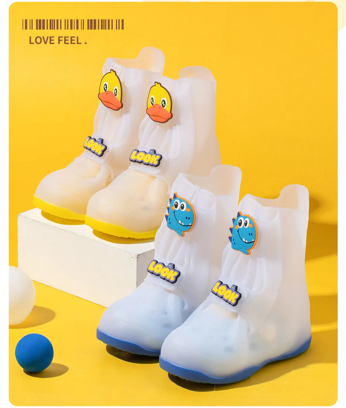 Children Rain Boots | Non-Slip Rubber | Mid-Calf | Pink Blue Yellow Ages 4-6 Yrs