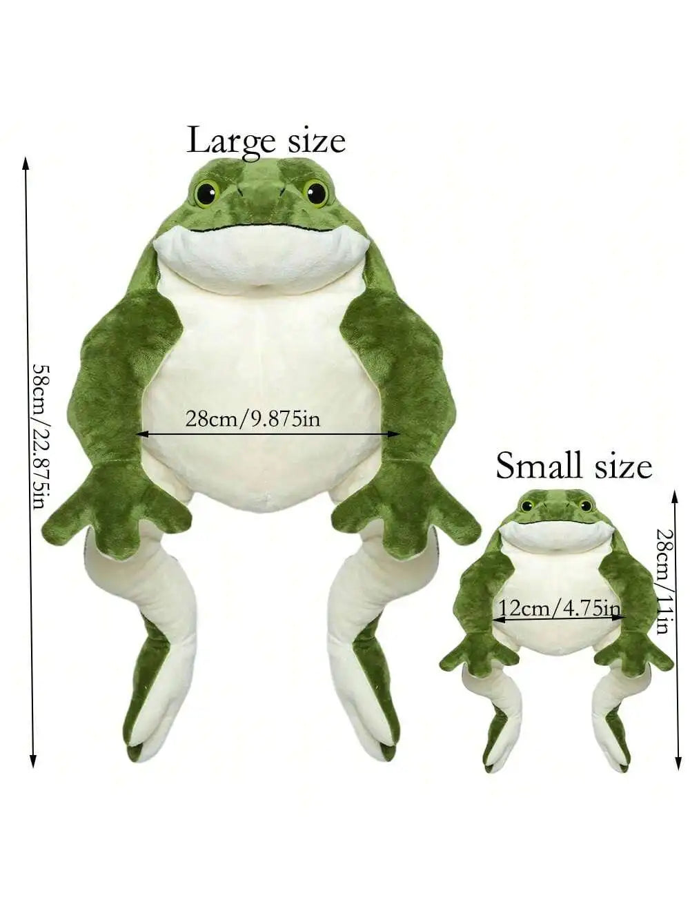 Giant Frog Plush Toy Soft Huggable Stuffed Animal Cuddly