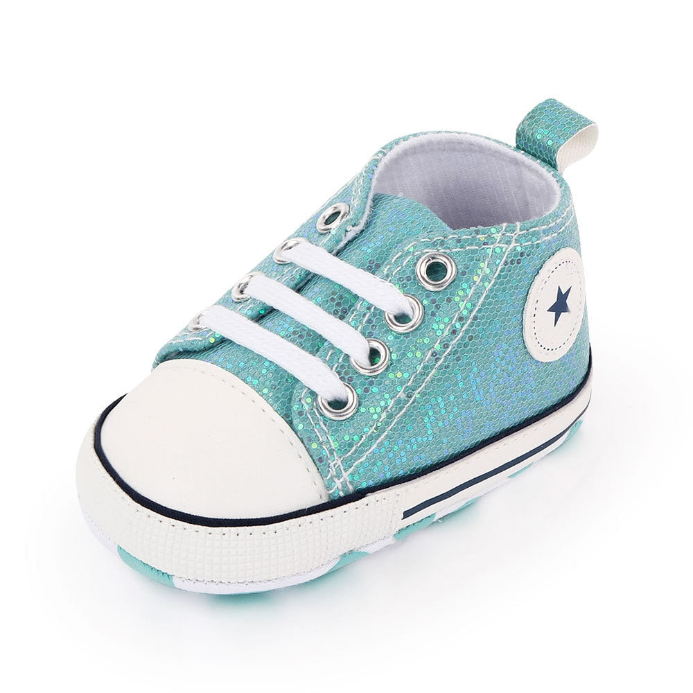 Fashionable Bling Canvas Shoes for Baby Girls - Soft Sole Toddler Sneakers Toyland EU