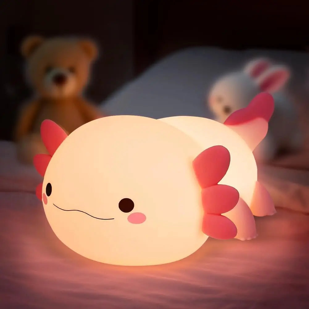 Axolotl Night Light | LED Touch Control | Battery Powered | Kids Bedroom Gift
