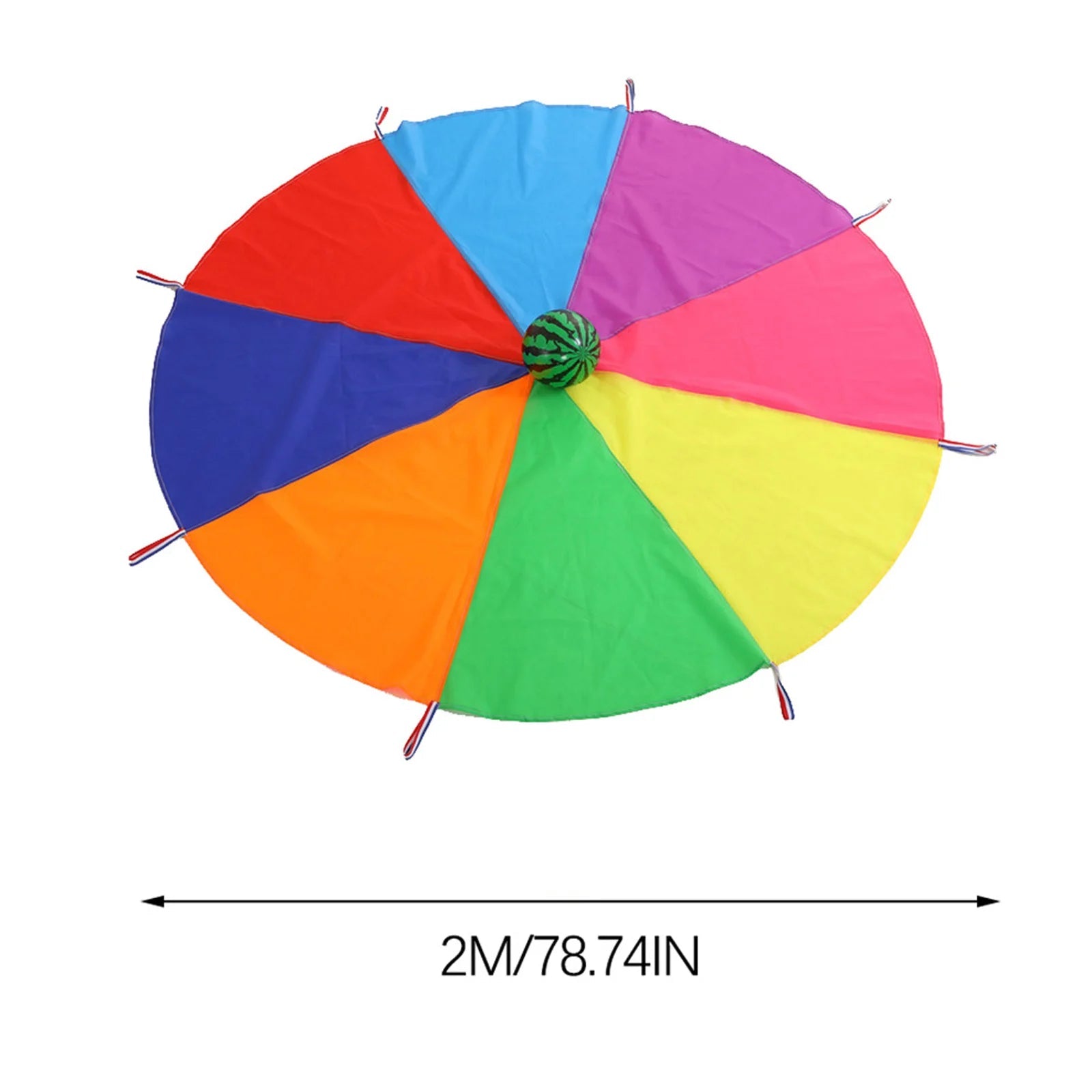 2M Diameter Kids Outdoor Teamwork Game Prop Rainbow Parachute Toys - ToylandEU