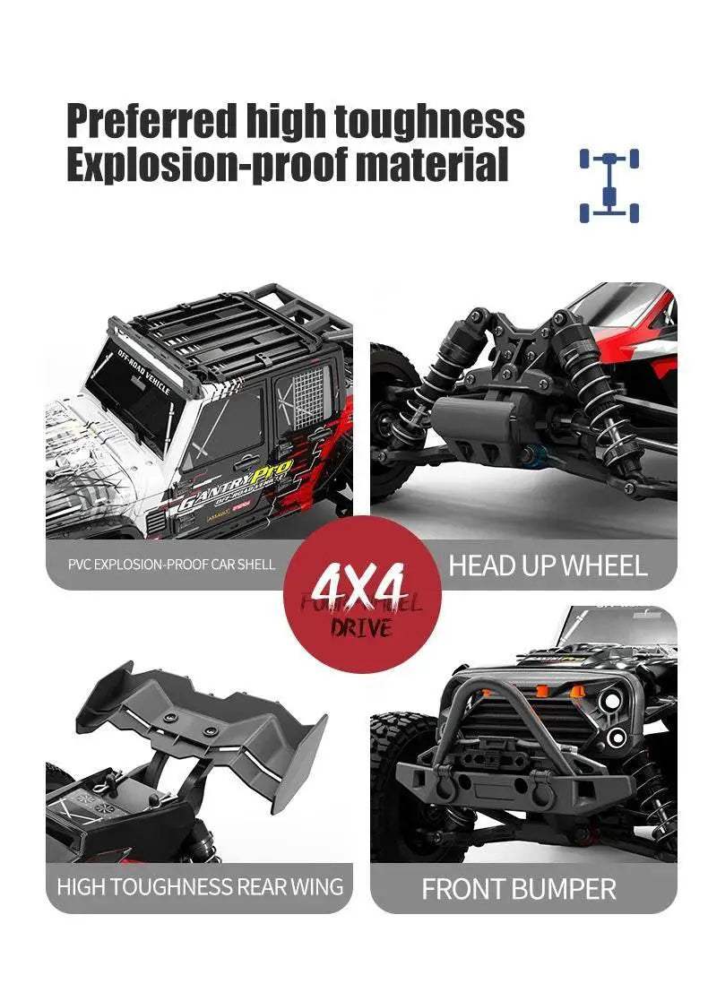 Teeggi 16101 /16102 PRO High Speed 1:16 RC Car With LED - ToylandEU