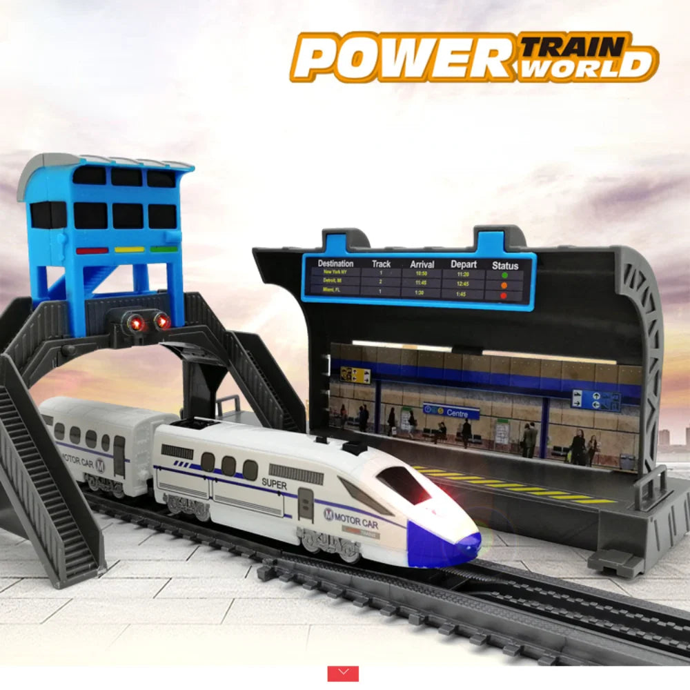 High Speed Train Set With Engineering Rails And Accessories