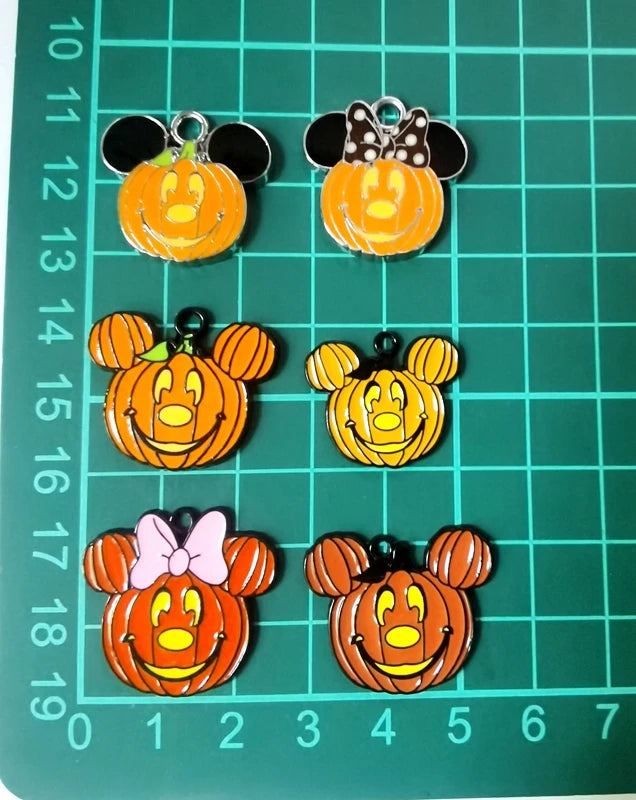 Halloween Pendant Charms | Metal | Keychain DIY | 10 Pieces