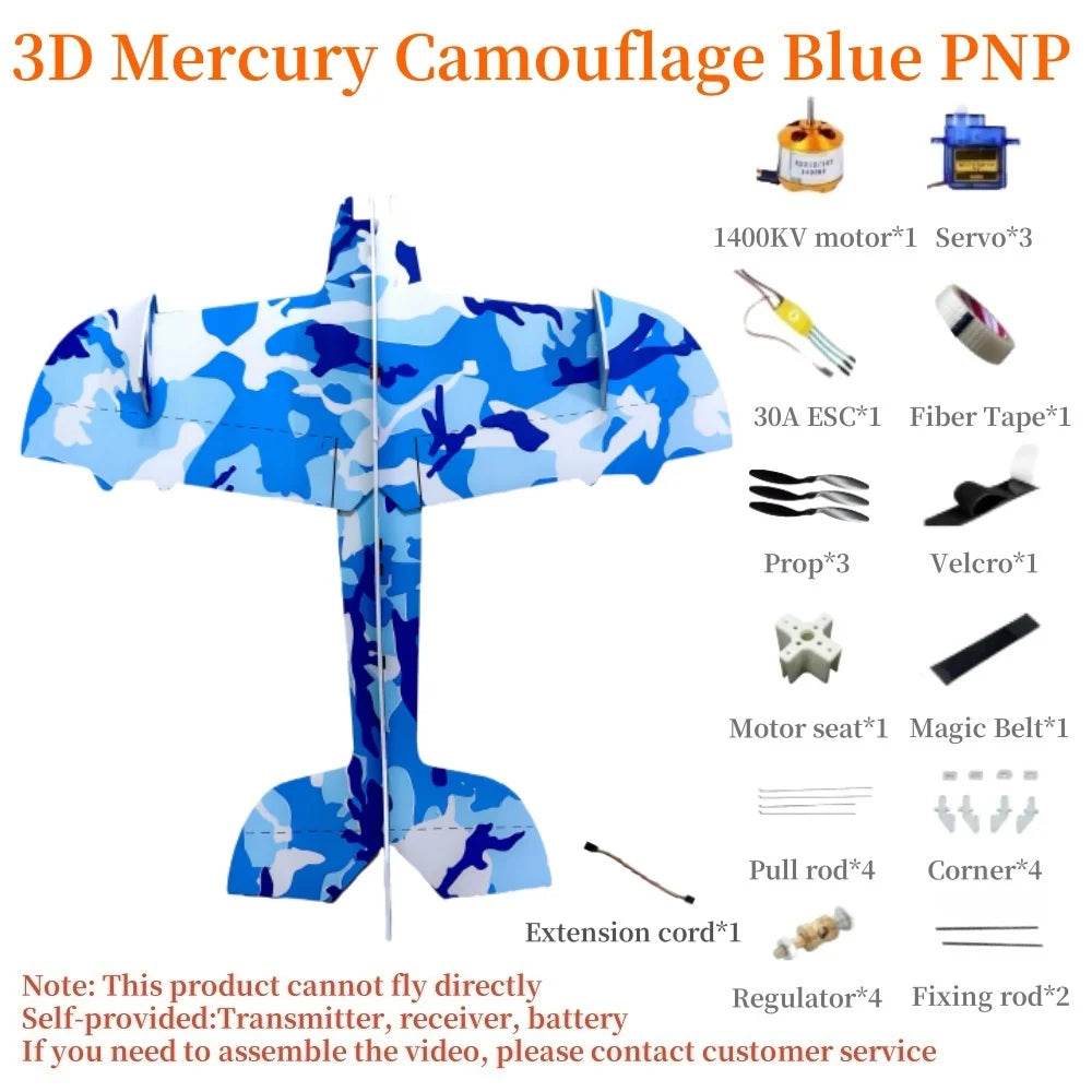 3D Mercury Fixed-wing Aerobatic Magic Board Plane RC Airplane KIT DIY - ToylandEU