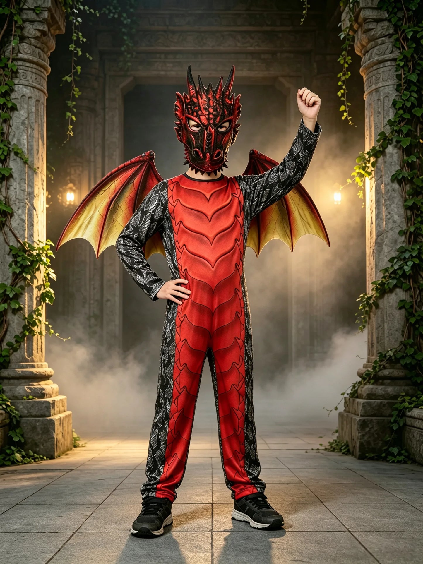 Kids Dragon Costume | Dragon Wings and Jumpsuit | Polyester