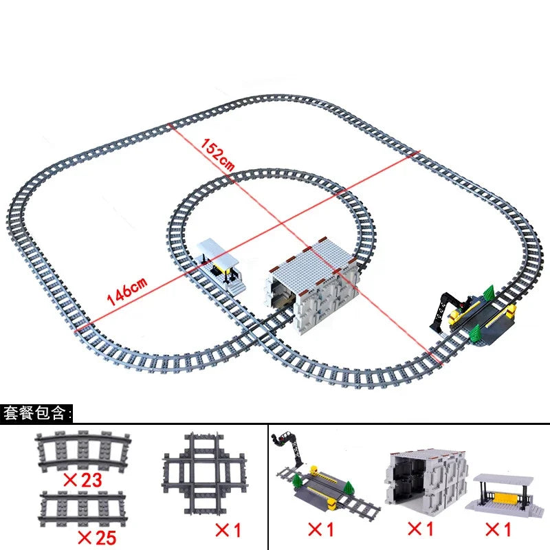 Train Track Building Blocks | Compatible With LEGO | Bridge Cross Track | Cross Track Set