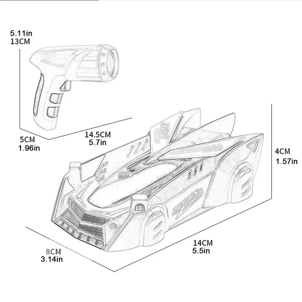 RC Car Stunt Infrared Laser Tracking Wall Ceiling Climbing Follow - ToylandEU