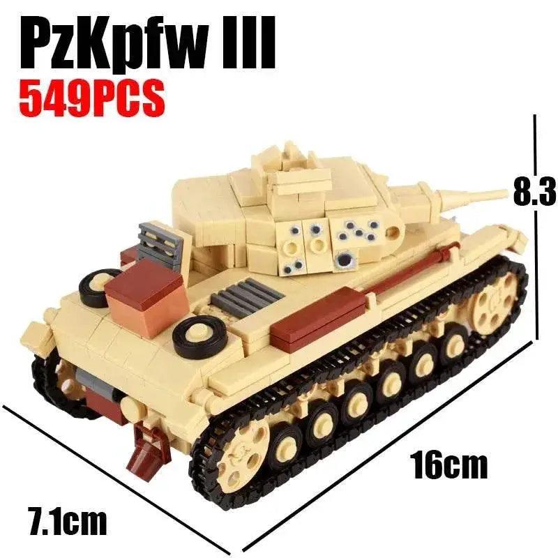 MOC Military Main Battle Tank Building Blocks WW2 Vehicle Gift Building Bricks MOC - ToylandEU