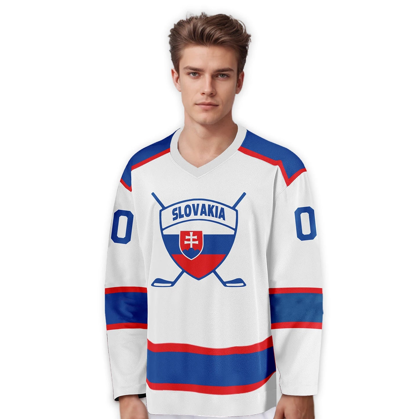 Personalized Custom Slovakia Ice Hockey Jersey - Any Name & Number for Men, Women, Youth, and Kids Team Uniform