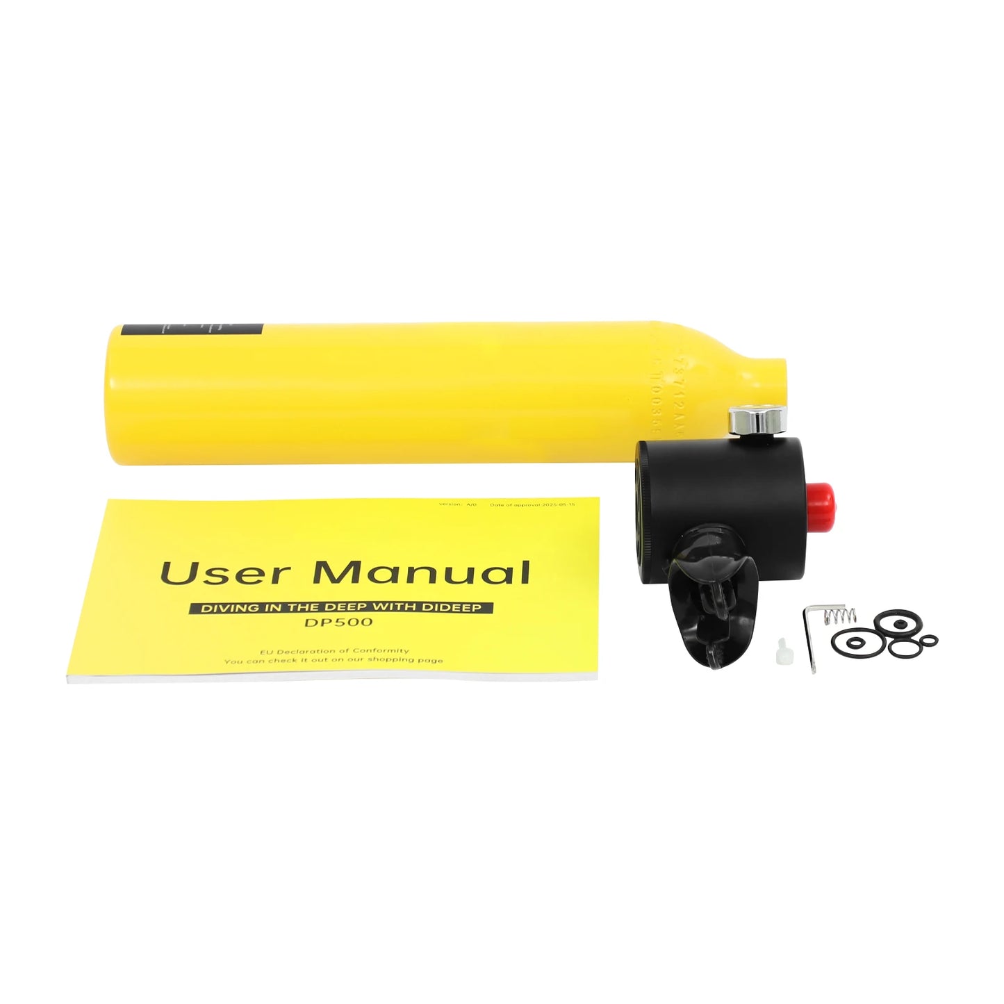 Mini Scuba Tank | 0.5L Capacity | Manual Pump Included | Emergency Backup Strap