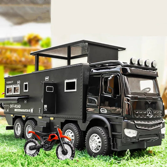 1:28 Scale Arocs Unimog Alloy Motorhome Touring Car Model Diecast - ToylandEU