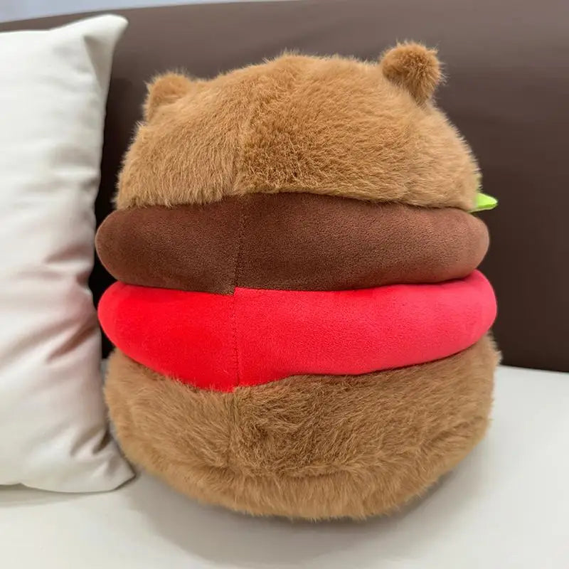 Kawaii Capybara Hamburger Plush Pillow - Cuddly Decor for All Ages