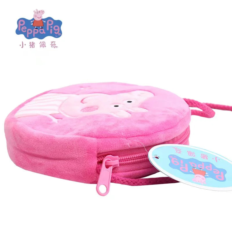 Kawaii Peppa Pig Plush Backpack with George Coin Purse for Kids