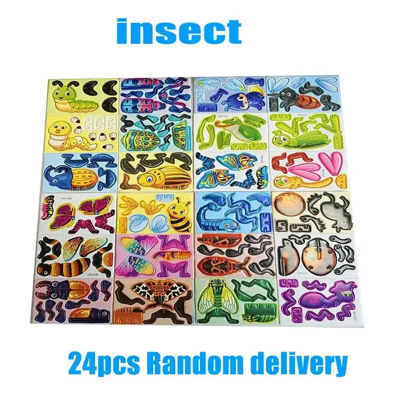12-24pcs/bag 3D Animals Foam Puzzle Educational Toys for Kids Birthday Party Favor Guest Gift Classroom Rewards Goodie Fillers - ToylandEU