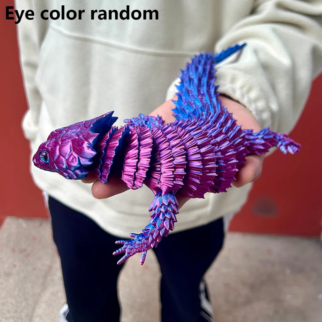 Vibrant 3D Printed Lizard Statue For Colorful Home Decor Gift