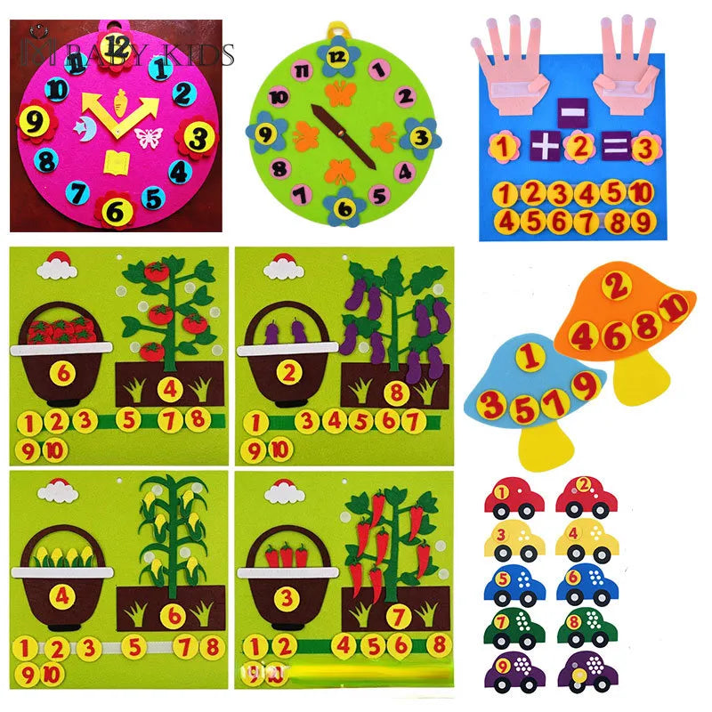 Kid Montessori Toys Felt Finger Numbers Math Toy Children Counting