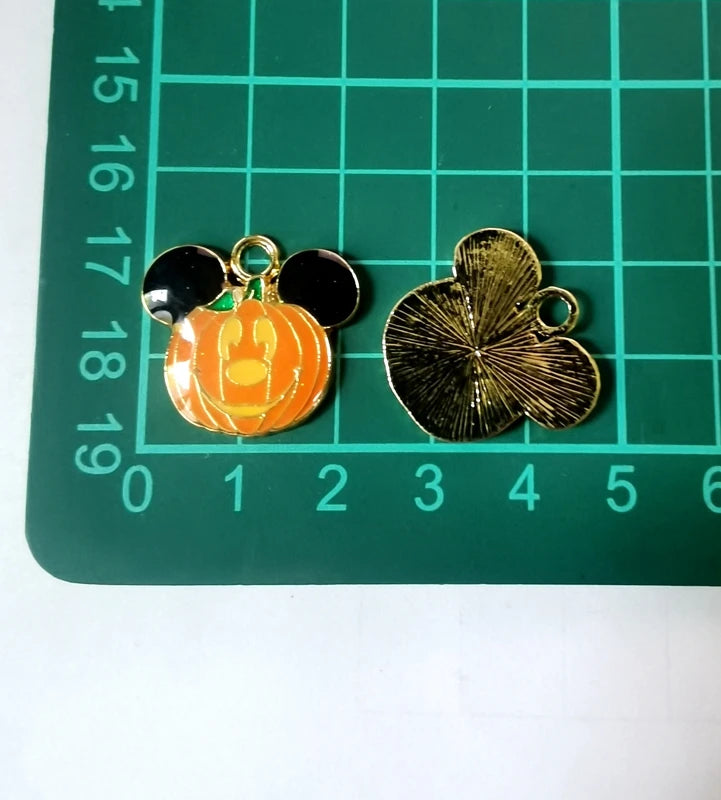 Halloween Pendant Charms | Metal | Keychain DIY | 10 Pieces