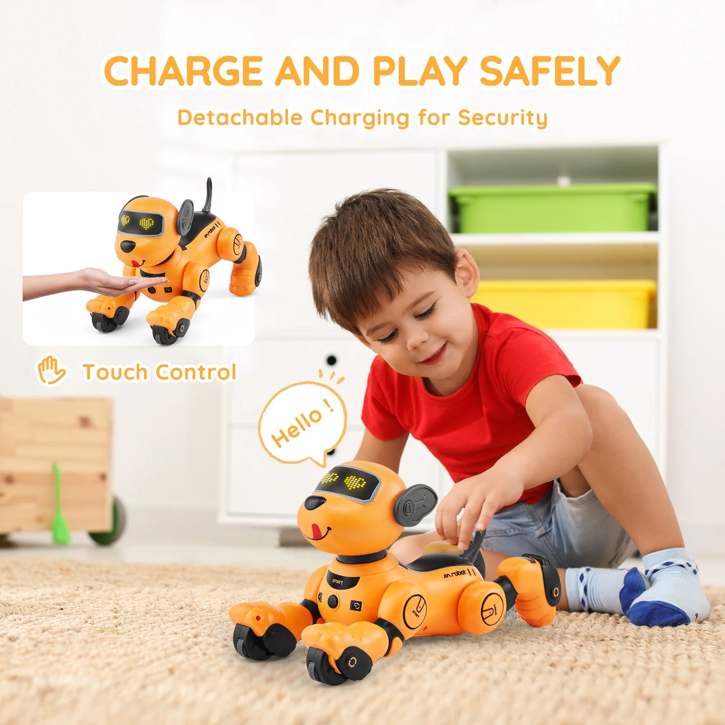 RC VEVOR Interactive Programmable Robotic Dog Toy for Kids - Singing, Dancing, and Remote Control Fun for Ages 3+