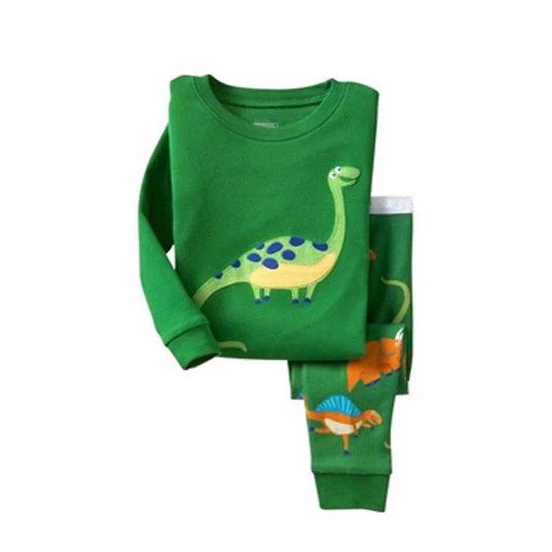 Soft 100 Percent Cotton Kids Pajama Set With Animal Embroidery For Boys And Girls - ToylandEU