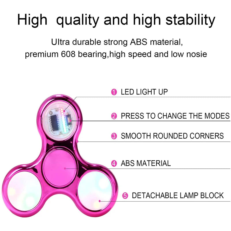 LED Glow Crystal Gyro Fidget Spinner - ToylandEU