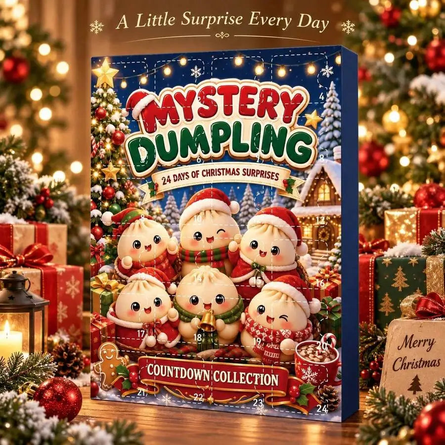 Advent Calendar | 24 Compartment Dumpling Gift Box | Cute Costume Figurines | Festive Tabletop Decor