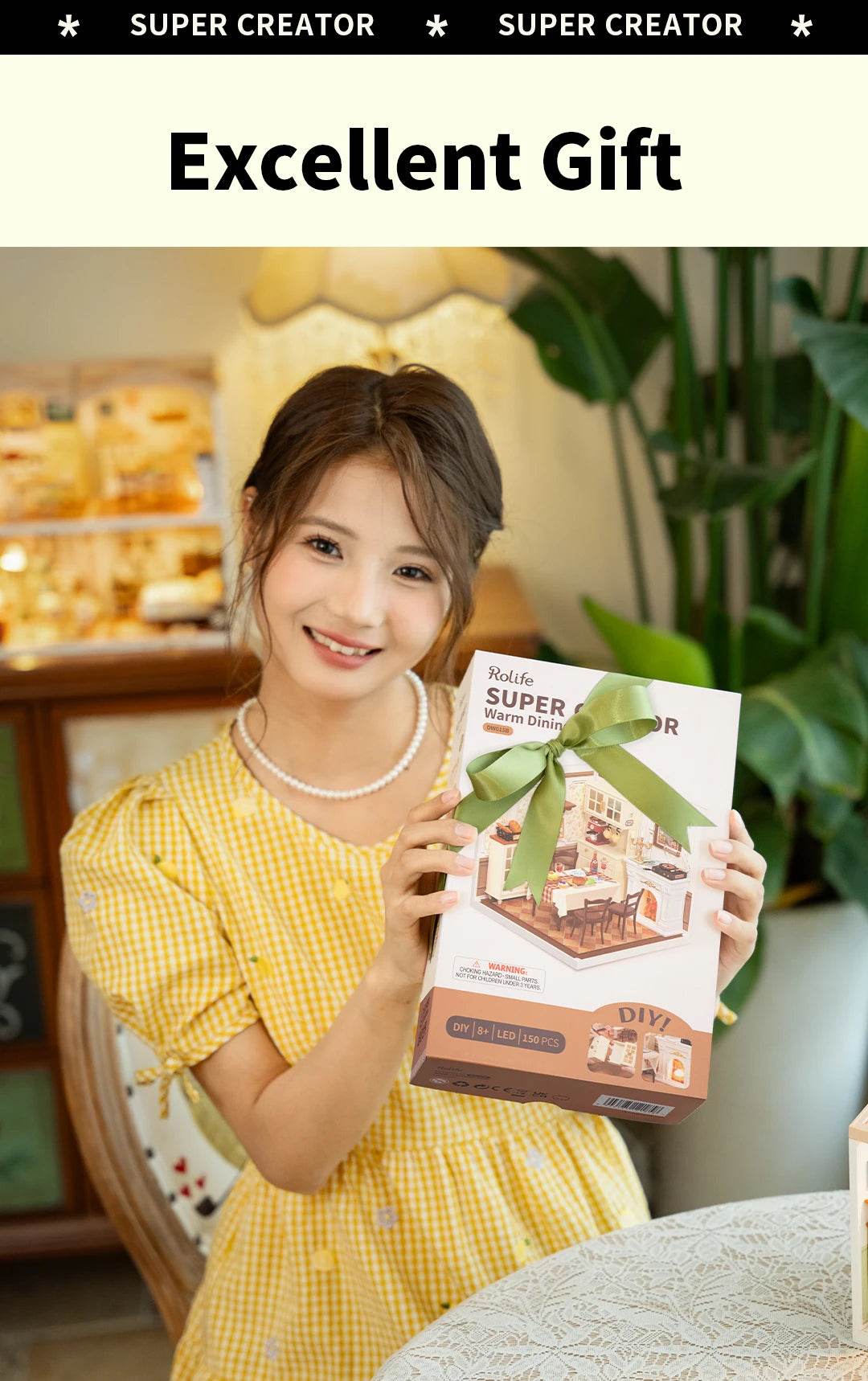 Robotime DIY Miniature Dollhouse Kit with Accessories Model Supply Store Kit with LED to Build Decent Birthday Gift 3D Puzzle - ToylandEU