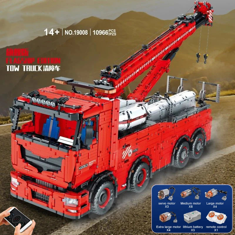 Innovative MOULD KING Remote Control Building Set: Crane, Excavator & Fire Truck