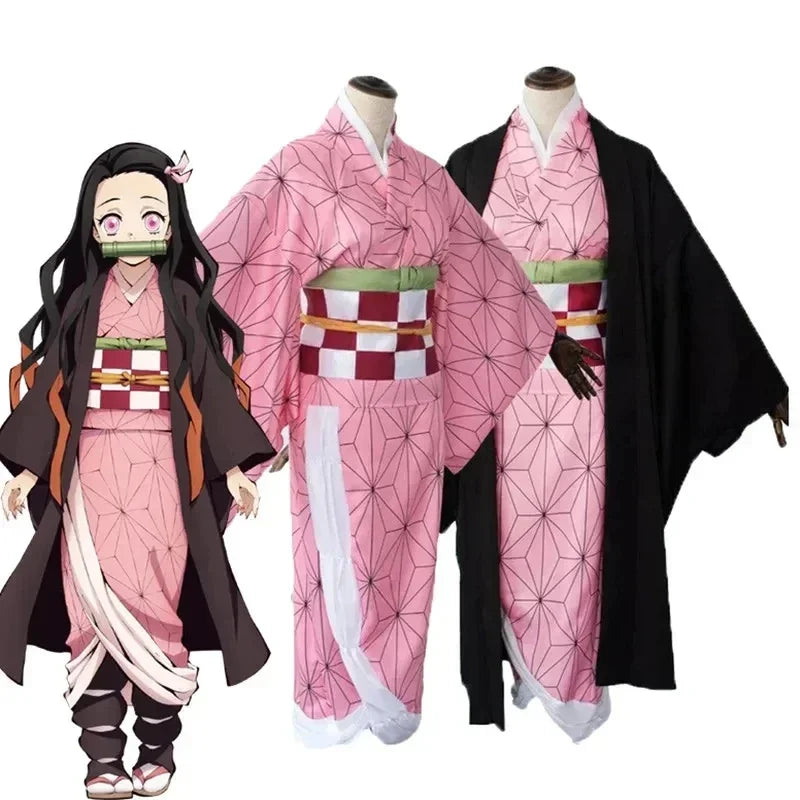 Anime Costume | Polyester Full Set | Nezuko Kamado Outfit | Teens Adults