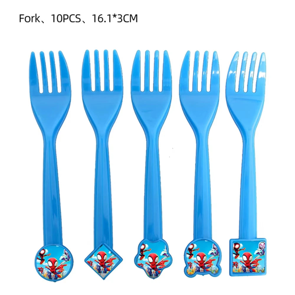 Birthday Party Supplies | Cartoon Spider Theme | Disposable Tableware