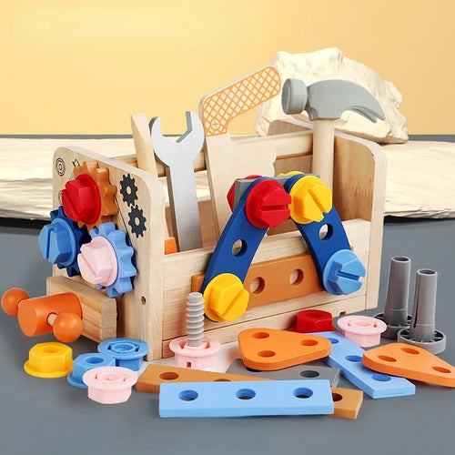 Baby Wooden Repair Toolbox Montesori Toys Table Toys for Kids Screw ToylandEU.com Toyland EU