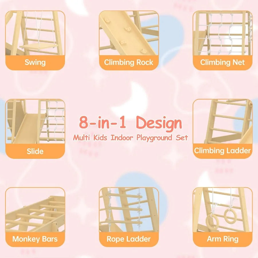 Toddler Jungle Gym Indoor Playground Set For Active Skill Building