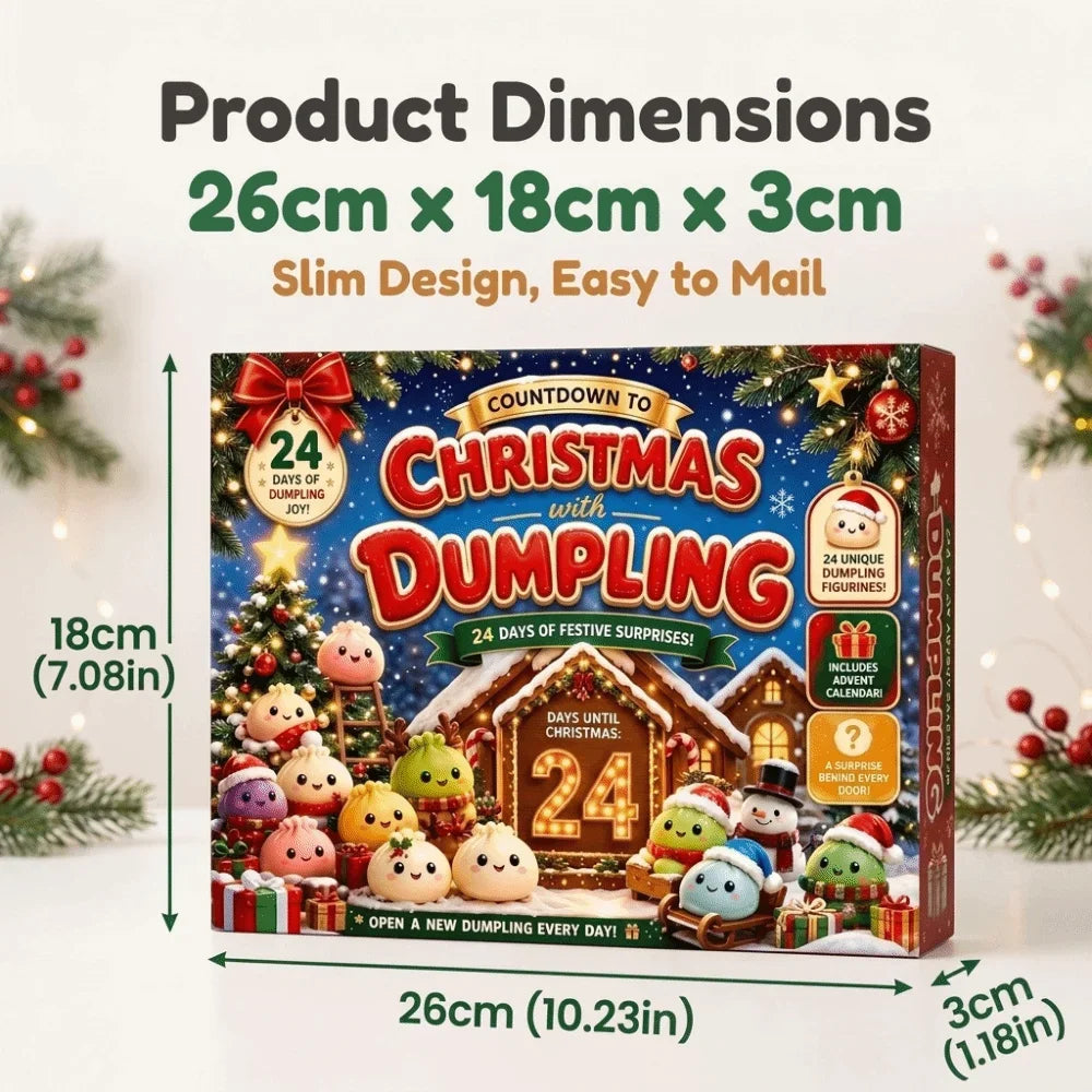 Advent Calendar | Soft Christmas Dumplings | 24 Numbered Doors TPR Fidget Toys | Stress Relief Gift