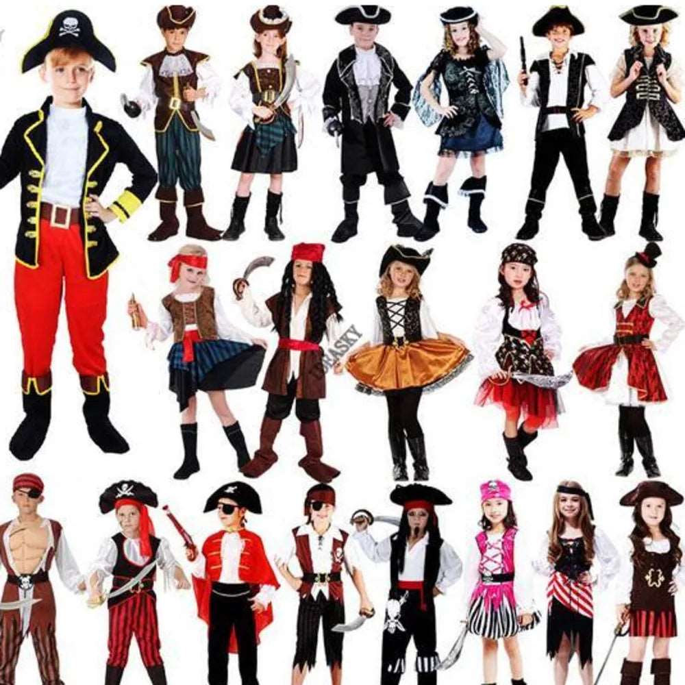 Deluxe Pirate Costume Set for Kids - Cute Unisex Shirt & Pants for Carnival & Halloween Celebrations