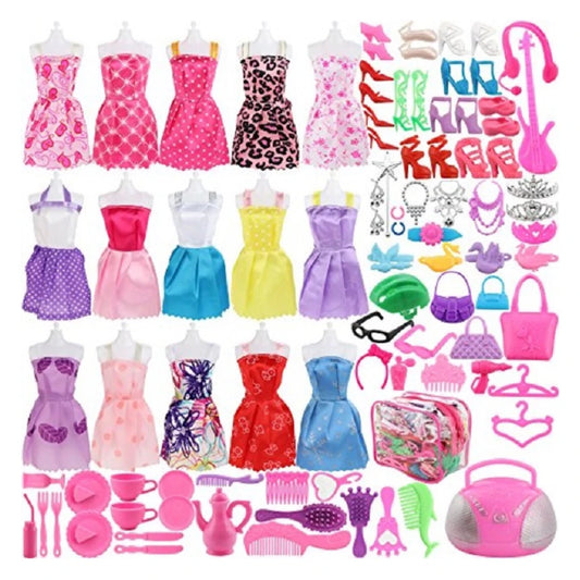 Barbie Doll Clothes Set 106 Piece Fashion Wardrobe Complete Collection