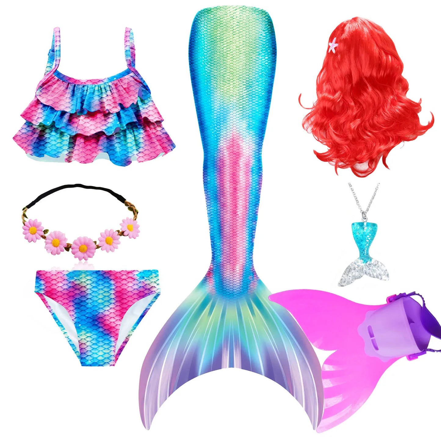 Mermaid Tail Swimsuit | Swimmable Fishtail Costume | Polyester