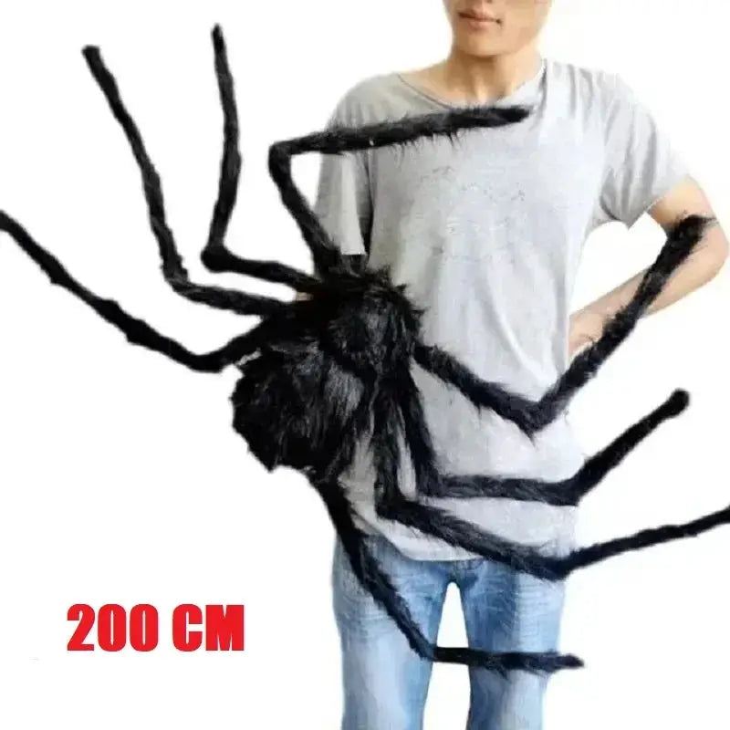 Halloween Big Plush Spider Horror Halloween Decoration Party Prop Outdoor Giant Spider Decor 30-200cm Chamber Prank Black Spider - ToylandEU