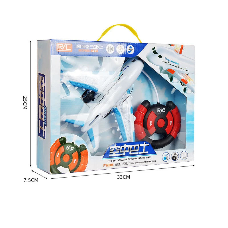 RC Remote Control Electric Airplane Toy for Kids - Musical Lighting and DIY Features for Outdoor Fun