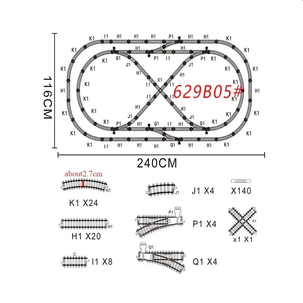 Train Track Crossing Expansion Set for Model Railways