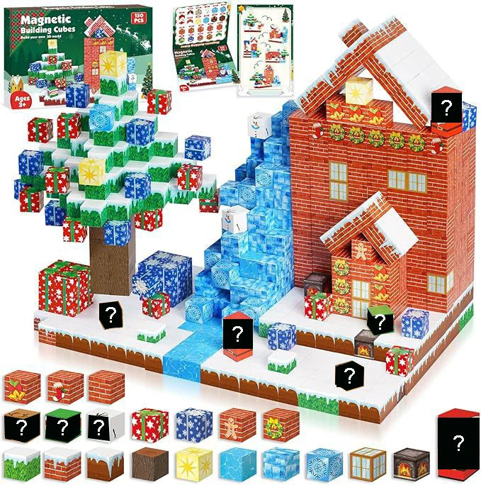 Magnetic Building Blocks | Mine World Cube Set | STEM Toy | Ages 3 Plus