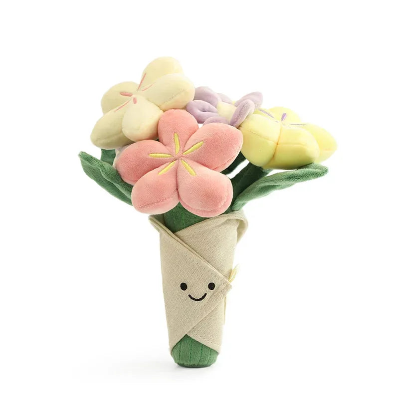 Plush Rose Bouquet Toy Soft Huggable Desk Decor Gift - ToylandEU