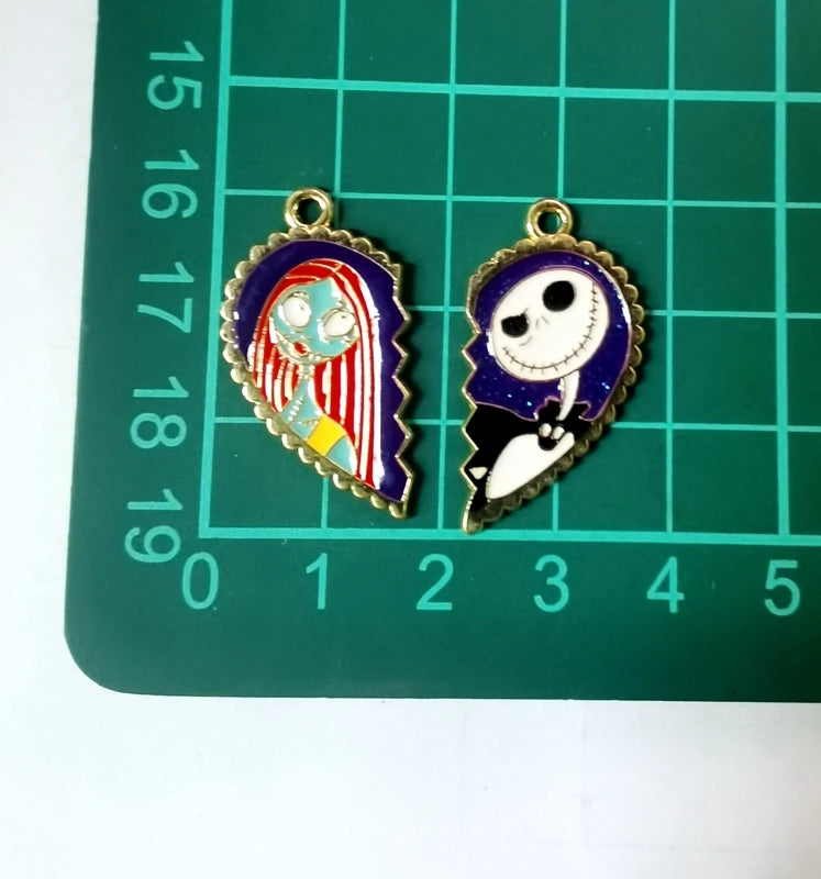 Halloween Pendant Charms | Metal | Keychain DIY | 10 Pieces