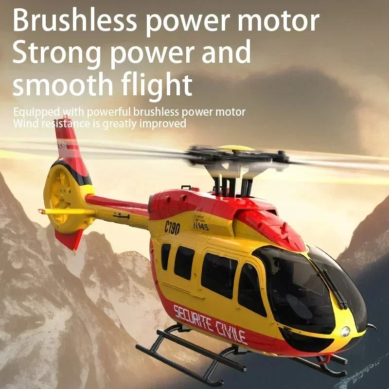 RC C190 Brushless Motor RC Helicopter with Fixed Altitude and Optical Flow - Electric Model for Kids - Perfect Outdoor Toy Gift