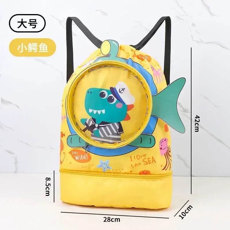 Kids Cartoon Cute Backpack Swimming Bag Waterproof Dry Wet Bag for Boys Girls Shoes Goggles Storage - ToylandEU