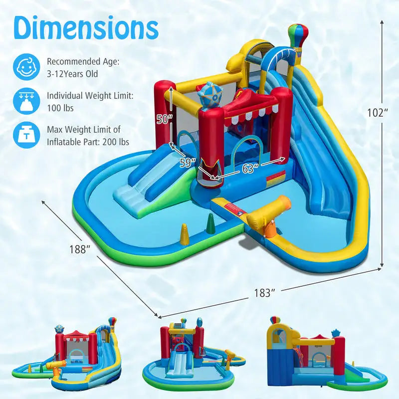 Inflatable Water Slide Wet Dry Combo Bounce House For Outdoors